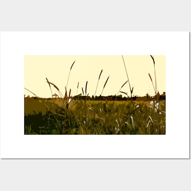 Wheat farmland landscape in a countryside Wall Art by Farzad-Design